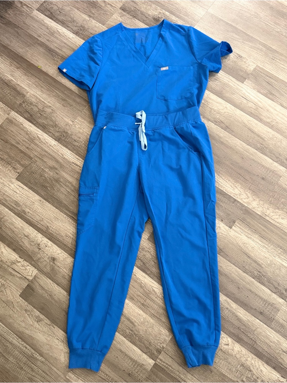 Figs Women's Royal Blue Scrub Jumpsuit with Drawstring